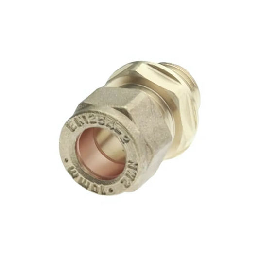 Compression Straight Male Connector (Brass) 10mm x 3/8" - COSAM-10C