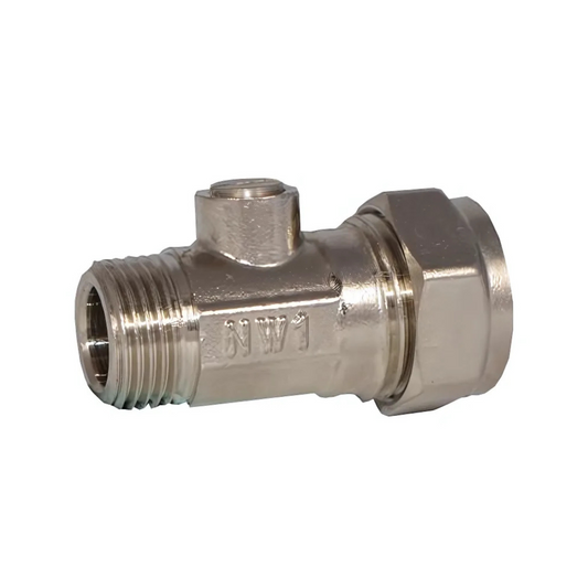 Genbra Isolation Valve Flat Face (Chrome) 15mm x 3/8" - BFIVFF-15C