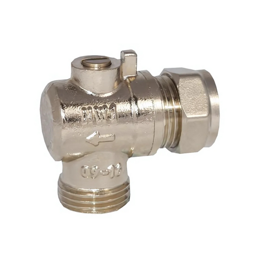Genbra Isolation Valve Angled Flat Face (Chrome) 15mm x 1/2" - BFIVAFF-15D
