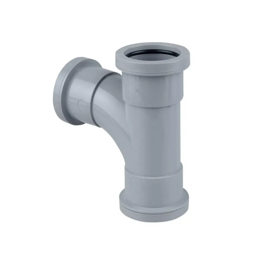 Wavin Osma Push‑Fit Tee (Grey) 87.5° 40mm - 5W190G