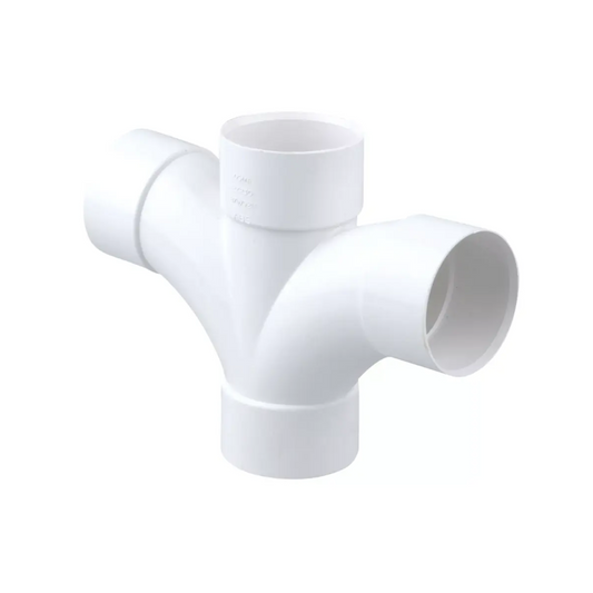 Wavin OsmaWeld Solvent‑Weld Cross Tee (White) 87.5° 50mm – 2Z230W
