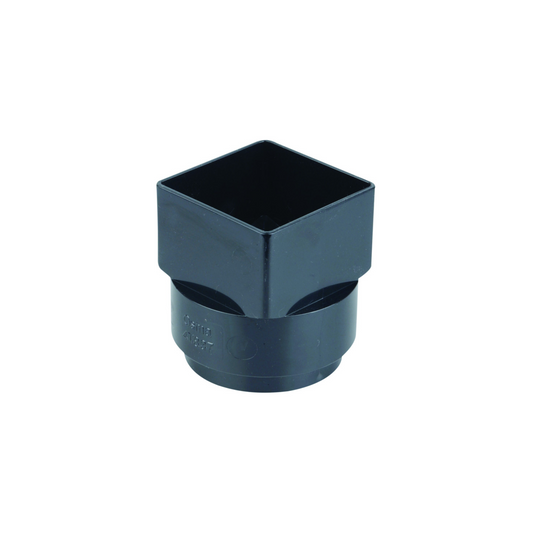 61mm Osma SquareLine Outlet Adaptor - Wavin (Black) - 4T837B