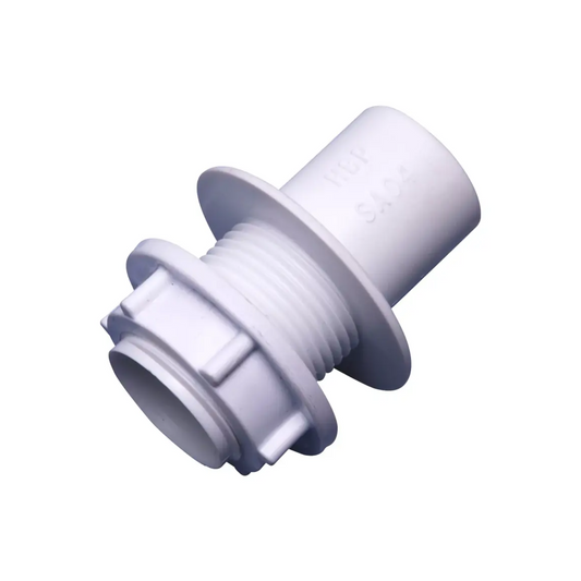 Wavin OSMA Solvent Weld Straight Tank Connector Overflow Fitting (White) 21.5mm - 1E129W