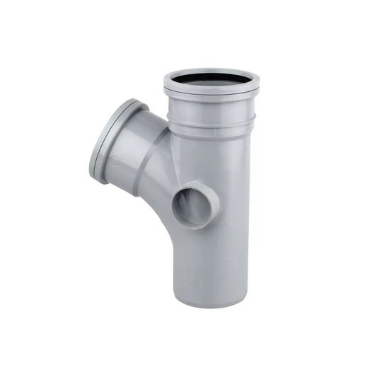 Wavin OsmaSoil Ring‑Seal Single Socket Branch (Grey) 67.5° 110mm – 4S200G