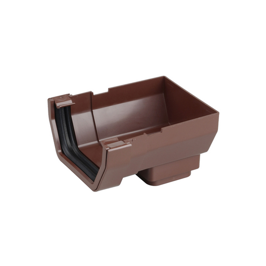 Wavin Osma Squareline Stop End Outlet (Brown) 100mm - 4T807N