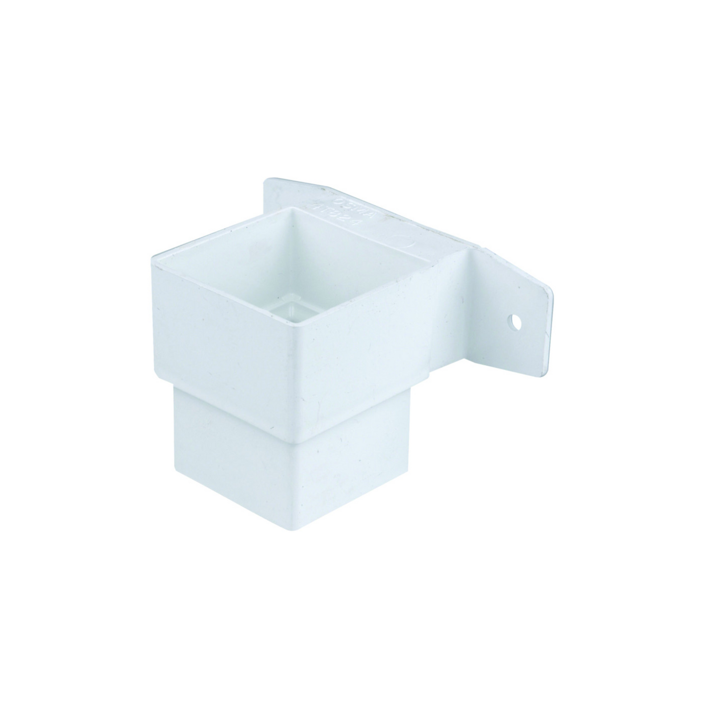 61mm Osma Squareline Pipe Connector & Bracket Stand-Off - Wavin (White) - 4T824W