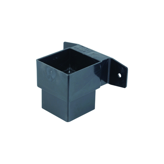 Wavin Osma Squareline Pipe Connector & Bracket Stand-Off (Black) 61mm - 4T824B