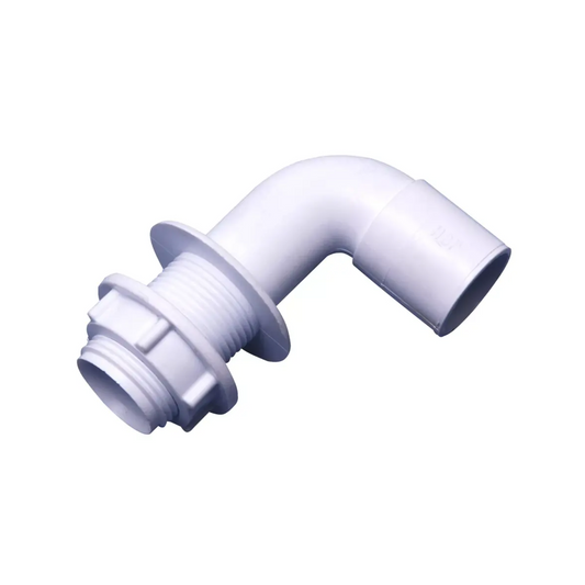 Wavin OSMA Solvent Weld Angled Tank Connector Overflow Fitting (White) 21.5mm - 1E139W