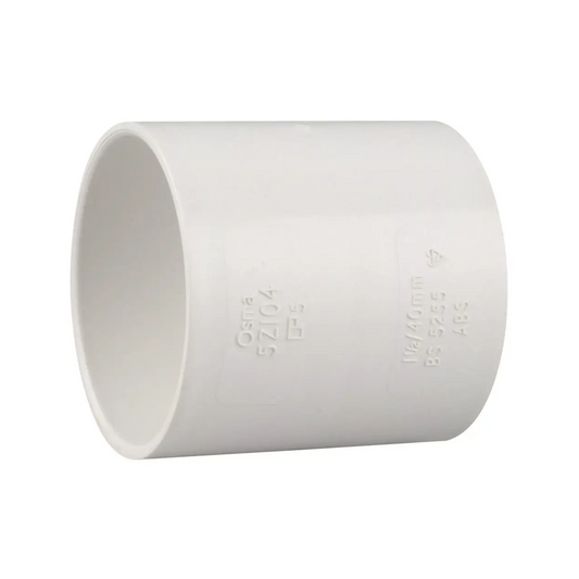 Wavin OsmaWeld Double‑Socket Solvent‑Weld Coupler (White) 50mm – 2Z104W