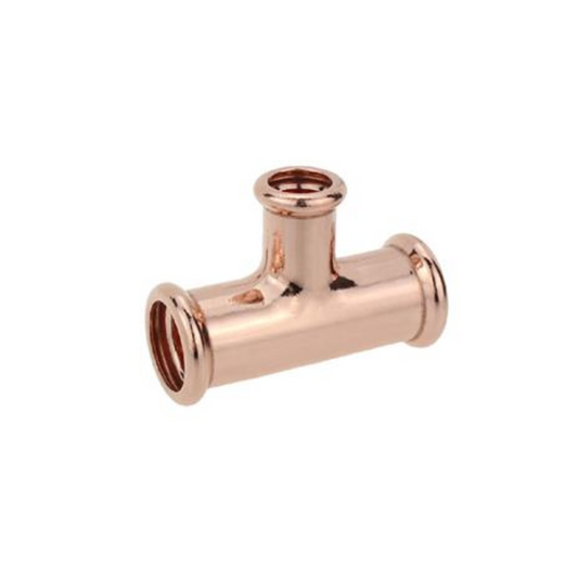 Pressfit Water Reducing Tee Branch (Copper) 22mm x 15mm x 15mm  – PFWRT-221515