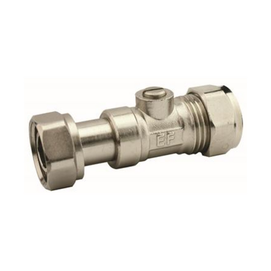 Genbra Straight Service Valve (Chrome) 15mm x 1/2" – BFSVS-15D