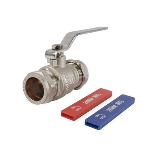 Genbra Lever Ball Valve Dual Full Bore (Silver) 28mm – BFLBVD-28