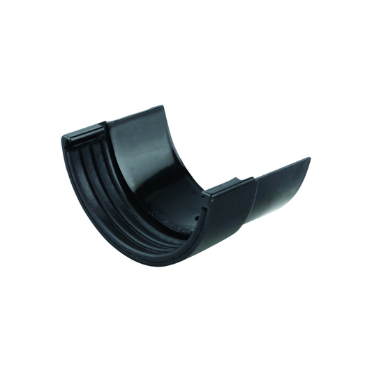 Wavin Osma Roundline Connector 4/4.5" Cast Iron Half-Round Gutter (Black) 112mm - 0T008B