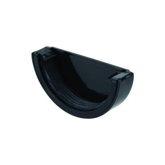 Wavin Osma Roundline Half Round Stop End External (Black) 112mm - 0T011B