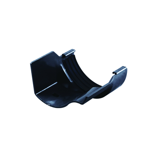 Wavin Osma Roundline Connector Cast Iron Ogee Gutter Left-Hand (Black) 112mm - 0T014B
