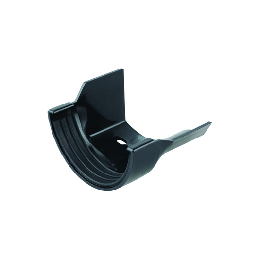 Wavin Osma Roundline Connector Cast Iron Ogee Gutter Right-Hand (Black) 112mm - 0T015B