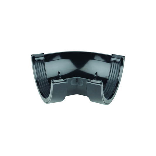 Wavin Osma Roundline Half-Round Gutter Angle (Black) 112mm x 45° - 0T004B