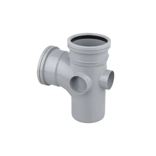 Wavin OsmaSoil Ring Seal Single Socket Branch (Grey) 87.5° 110mm – 4S190G