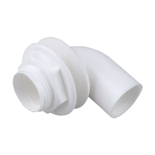 Wavin OSMA Push-Fit Angled Tank Connector Overflow Fitting (White) 21.5mm - 1C139W