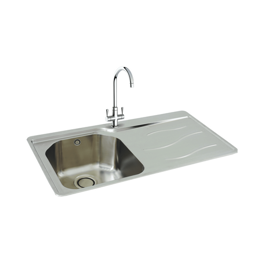 Carron Phoenix Maui 90 Right Drainer Sink (Stainless Steel) - 101.0155.119