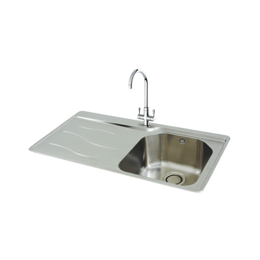 Carron Phoenix Maui 90 Left Drainer Sink (Stainless Steel) - 101.0155.116