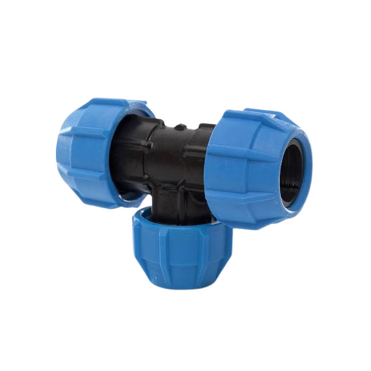 Polypipe PolyFast MDPE Reducing Tee (Blue) 32 mm × 25 mm – 41132