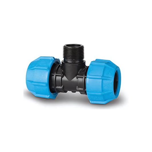 Polypipe Polyfast MDPE BSP Male Branch Tee (Blue) 25 mm × ¾″ – 42425
