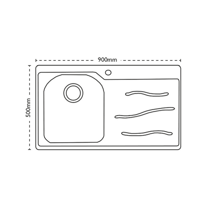 Carron Phoenix Maui 90 Right Drainer Sink (Stainless Steel) - 101.0155.119
