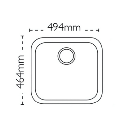 Carron Phoenix Zeta 105U Single Bowl Undermount Sink (Stainless Steel) – 122.0167.719