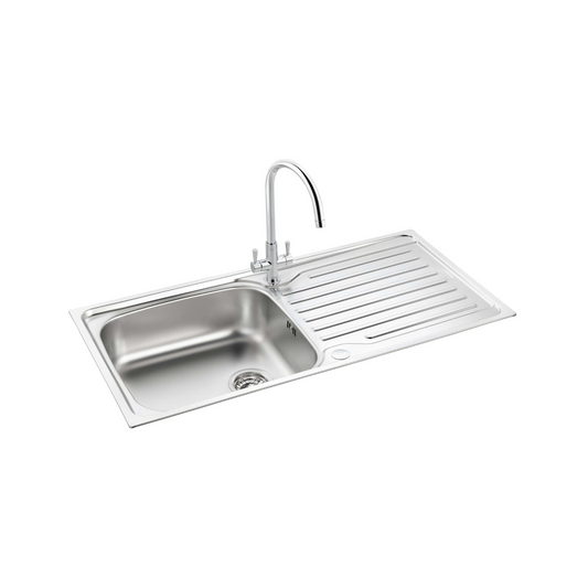 Carron Phoenix Lomond 100 3½" Waste & Overflow Kit – Reversible 2 Tap Hole, Boxed (Stainless Steel) – 101.0714.474