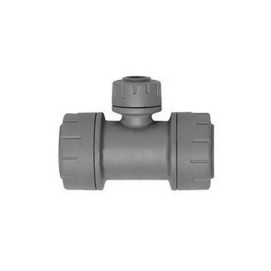 Polypipe Polyplumb Branch Reducing Tee (Grey) 15mm x 15mm x 10mm - PB1115