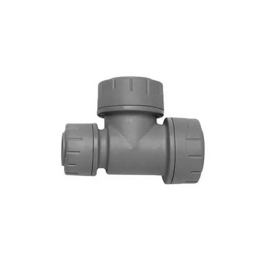 Polypipe Polyplumb End Reducing Tee (Grey) 22mm 15mm x 22mm - PB1422