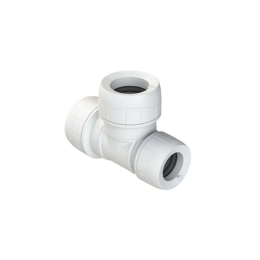 Polypipe Polyplumb Enhanced End Reducing Tee 28mm 22mm x 28mm - PB1428EW