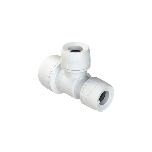 Polypipe Polyplumb Enhanced Branch/End Reducing Tee 22mm 15mm x 15mm - PB1522EW