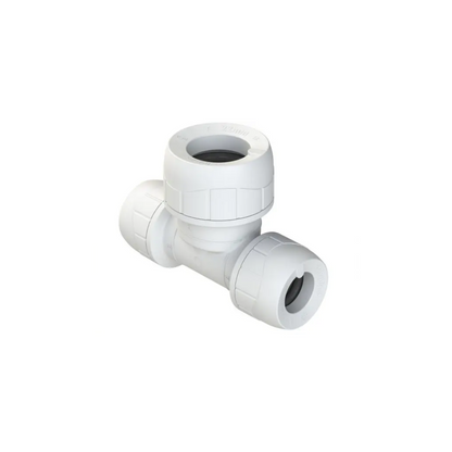 Polypipe Polyplumb Enhanced End Reducing Tee 15mm x 15mm x 22mm - PB1622EW