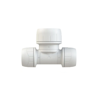 Polypipe Polyplumb Enhanced End Reducing Tee 15mm x 15mm x 22mm - PB1622EW