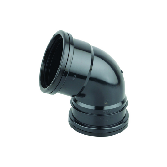 Wavin OsmaSoil Ring-Seal Double Socket Offset Bend (Black) 110mm x 67.5° - 4S445B