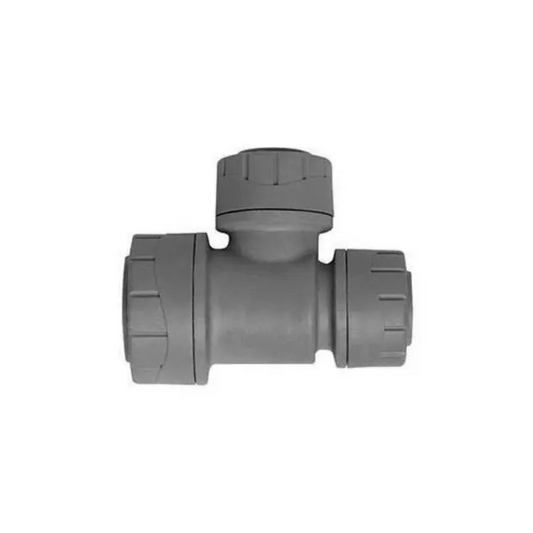 Polypipe Polyplumb Branch/End Reducing Tee (Grey) 15mm 10mm x 10mm - PB1515