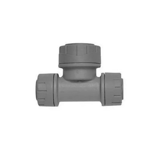 Polypipe Polyplumb End Reducing Tee (Grey) 15mm x 15mm x 22mm - PB1622