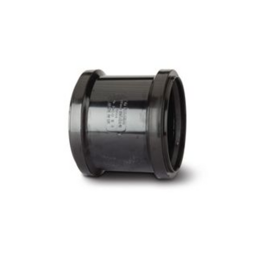 Polypipe Soil Ring Seal Soil Double Socket Coupler (Black) 110mm - SH44B