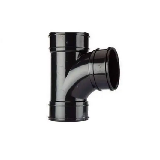 Polypipe Soil 3-Socket Single Branch (Black) 110mm x 92.5° - SWT29B