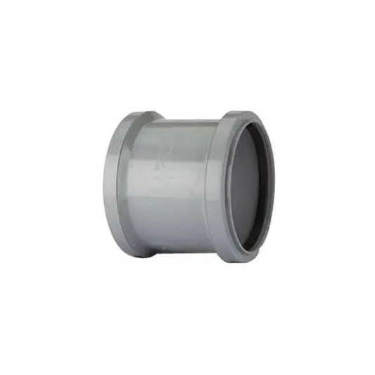 Polypipe Soil Ring Seal Soil Double Socket Coupler (Grey) 110mm - SH44G