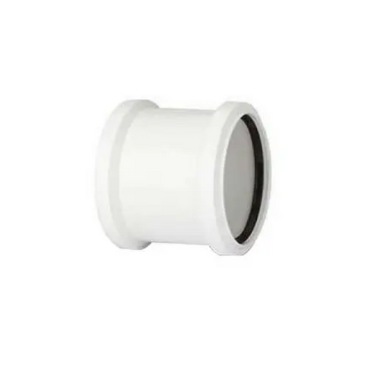 Polypipe Soil Ring Seal Soil Double Socket Coupler (White) 110mm - SH44W