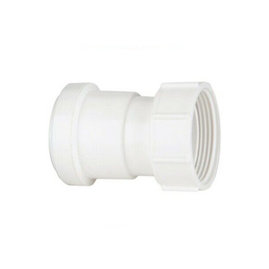 Polypipe Waste Push-Fit Threaded Coupler (White) 40mm - WP32W