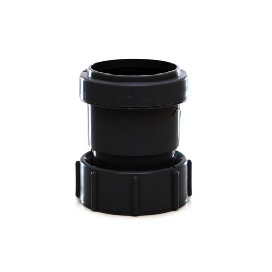 Polypipe Waste Push-Fit Threaded Coupler (Black) 40mm - WP32B