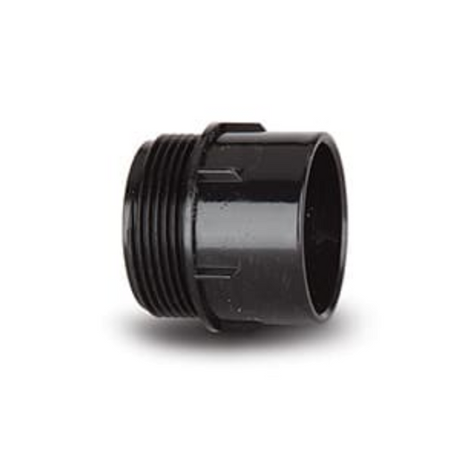 Polypipe Male Iron Socket BSP Connector (Black) 50mm - MU322B