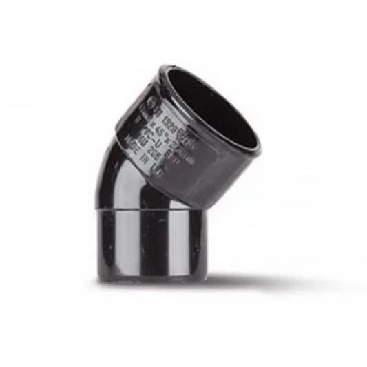 Polypipe Spigot Bend (Black) 50mm x 45° - MU305B