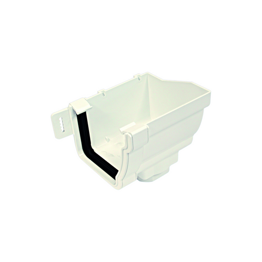 111mm Osma Stormline Stopend Outlet Right-Hand - Wavin (White) - 8T808W