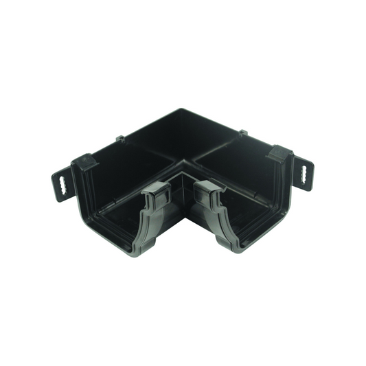 111mm x 90° Osma Stormline Gutter Angle Internal - Wavin (Black) - 8T843B