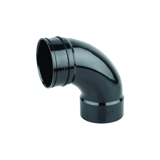 110mm Osma Soil Double Solvent Weld Bend 87.5 Degree - Wavin (Black) - 4S461B